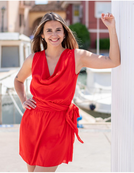 Draped Neckline Dress