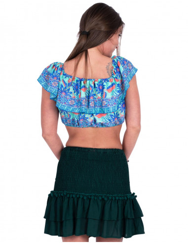 Top Cropeed Ruffles