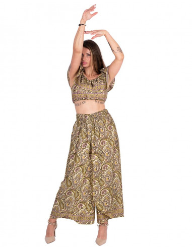 Wide Leg Trousers with Slit