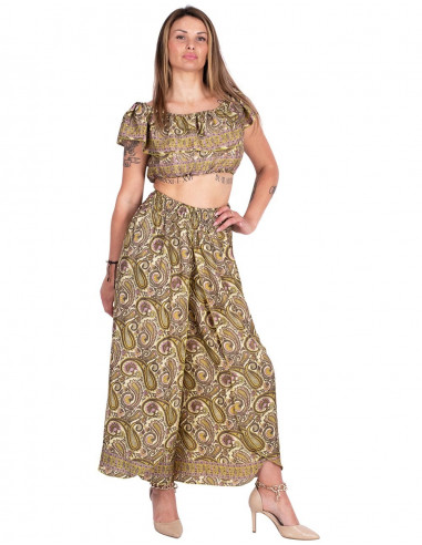 Wide Leg Trousers with Slit