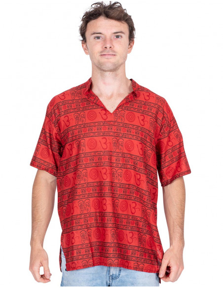 copy of HCA0008O - Burgundy Striped Polo Shirt