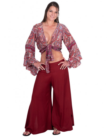 Burgundy skirt pants