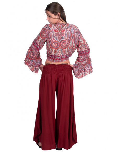 Burgundy skirt pants