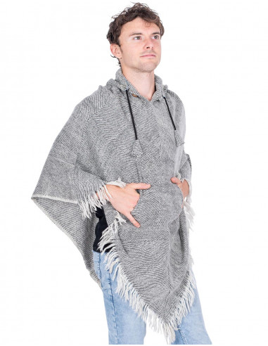 Unisex Gray Poncho