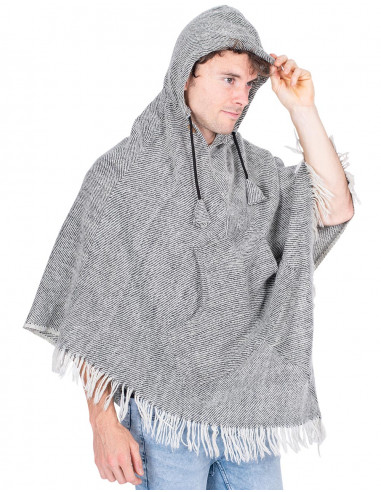 Unisex Gray Poncho