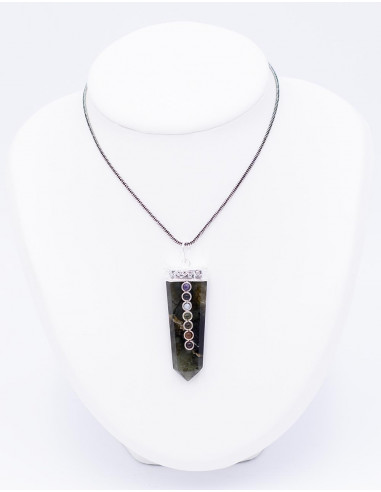 Labradorite Pendant with 7 Chakras
