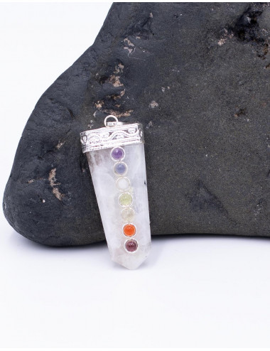 Opalite Pendant with 7 Chakras