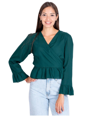 blusa-con-mangas-verde-cruzada-otoño