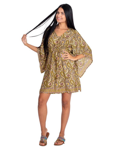 vestido-corto-mangas-amplias-estampado-amarillo