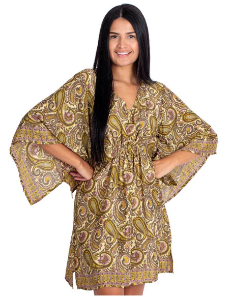 Silk Dress With Sleeves