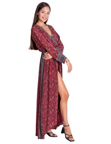 vestido-largo-mangas-largas-seda-burdeos
