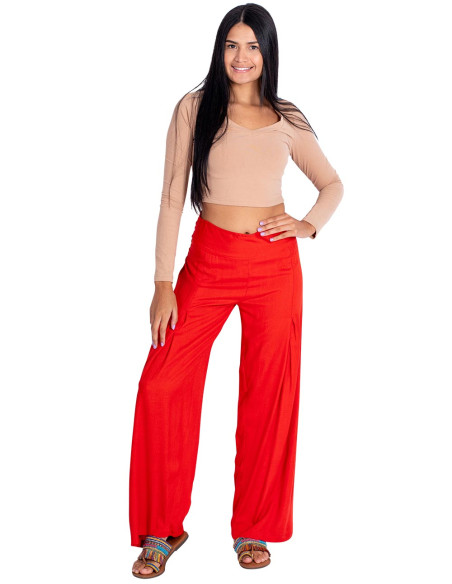 pantalon-rojo-amplio-comodo-mujer