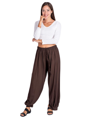 Brown bloomers with elastic waistband