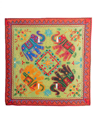 Embroidered Tapestry 4 Elephants