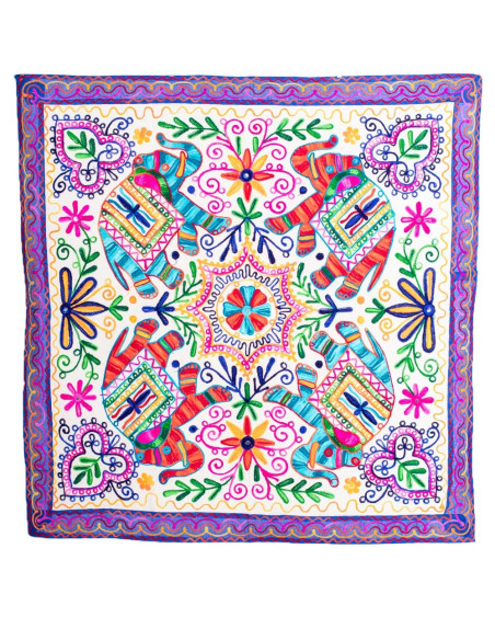 Square Tapestry 4 Elephants