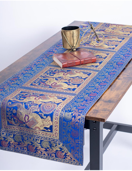 Shiny Blue Table Runner