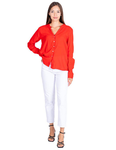 Red Button-Down Shirt