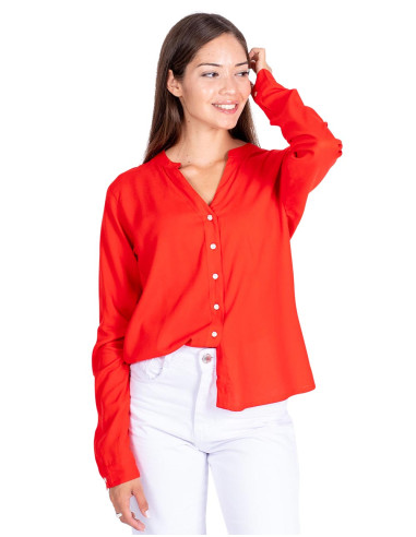 Red Button-Down Shirt