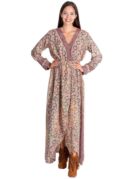 vestido-boho-mujer-otoño-beige