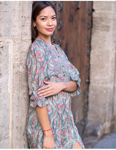 Light Green Printed Dress