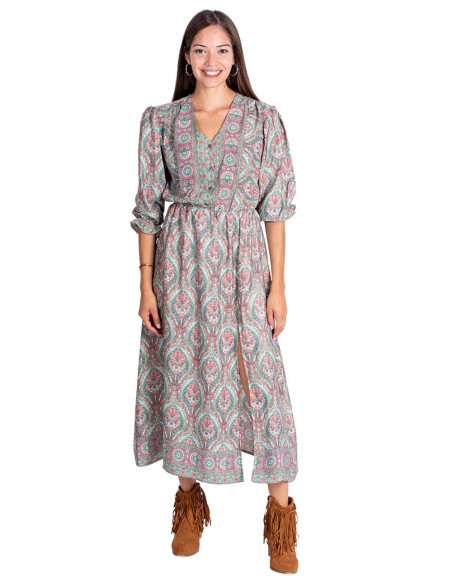 Light Green Printed Dress
