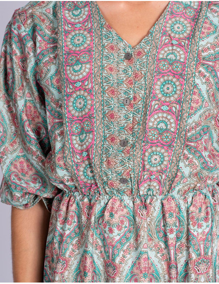 Light Green Printed Dress