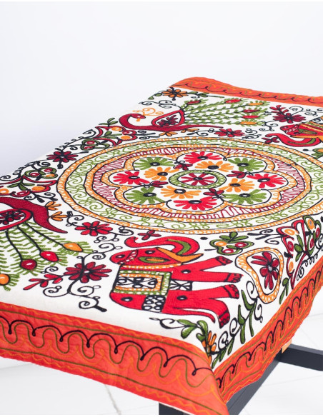 Rectangular Embroidered Tapestry Animals