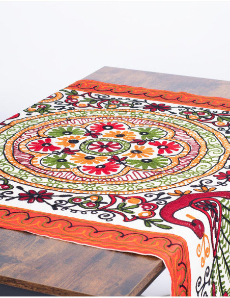 Rectangular Embroidered Tapestry with Animals