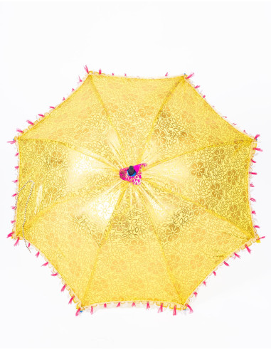 Handmade Bright Yellow Ethnic Parasol