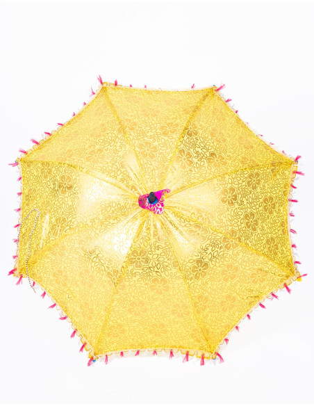 Handmade Bright Yellow Ethnic Parasol
