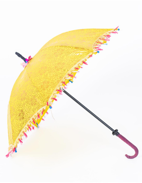 Handcrafted Bright Yellow Ethnic Parasol