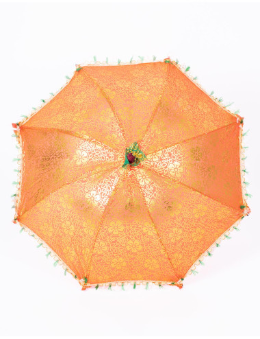 Ethnic Individual Parasol Bright Orange Color: Handmade...