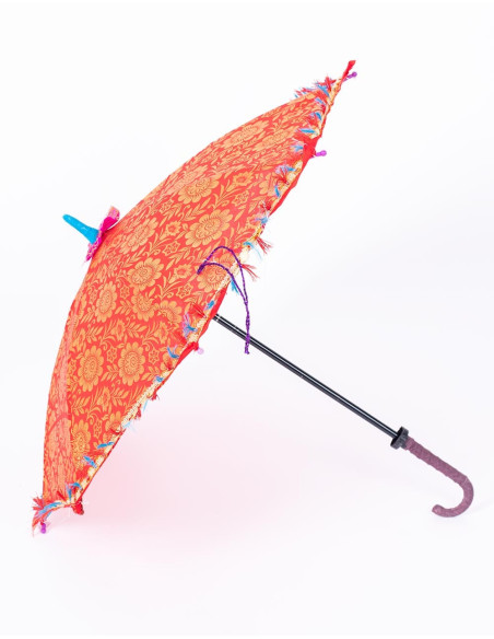 Individual Ethnic Umbrella in Bright Red