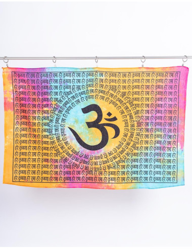 Handmade Tapestry of the Om Symbol in Multicolor...