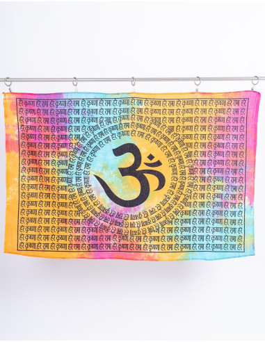 Handmade tapestry of the Om symbol on a...