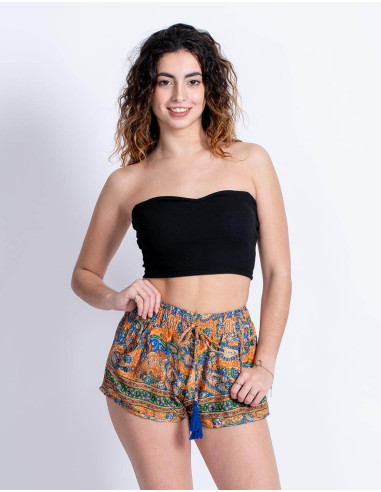 short-seda-fresco-mujer-estampado-naranja