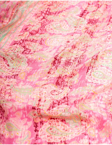 Pink silk uneven beach dress Kimago