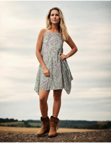 Printed Uneven Dress