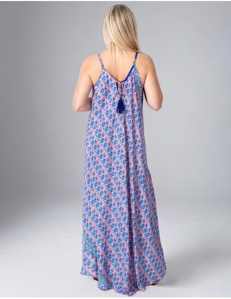 Long Printed Silk Dress