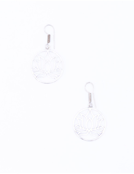 pendientes-laton-plateados-flor-de-loto