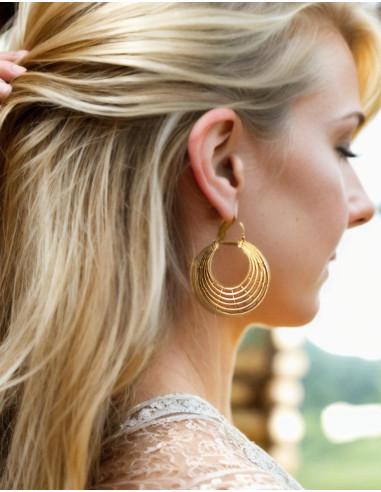 Golden Grille Earrings