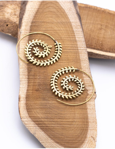 Circular Leaf Earrings