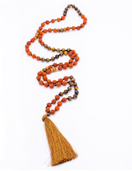 Tiger Eye and Rudraksha Mala