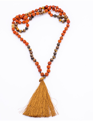 Tiger Eye and Rudraksha Mala
