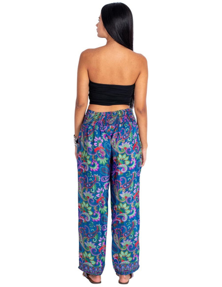 Straight Silk Flower Pants