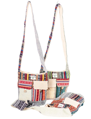 Hemp Double Pocket Crossbody Bag
