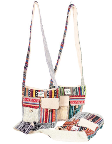 Hemp Double Pocket Crossbody Bag