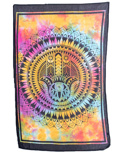 Multicolor Hamsa Hand Tapestry