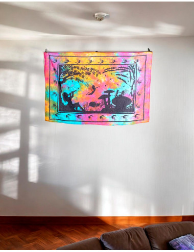 Multicolor Tapestry Flutist