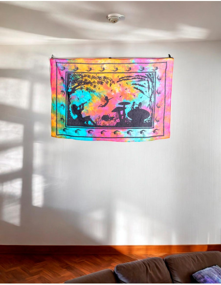 Multicolor Tapestry Flutist